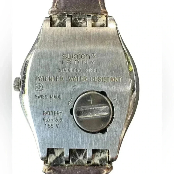 Swatch Irony Time of Duty Python band Watch NEW battery! - Picture 6 of 6